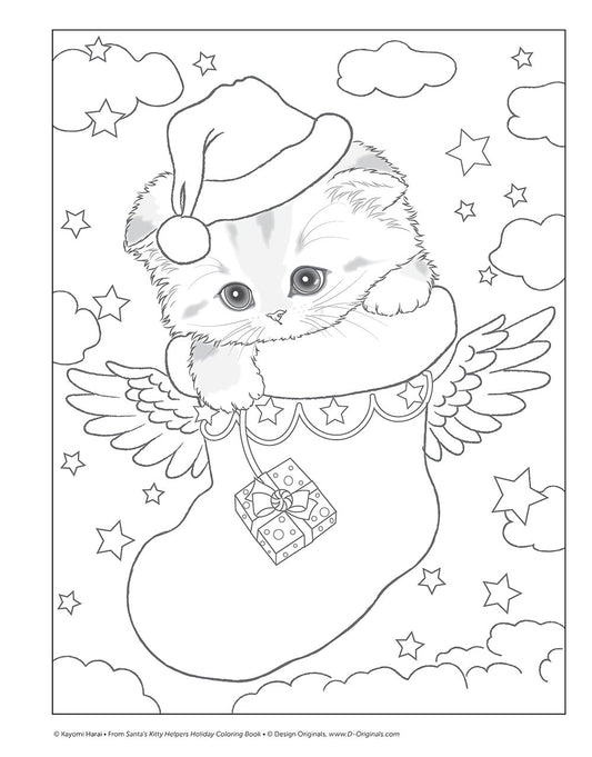Santa's Kitty Helpers Holiday Coloring Book