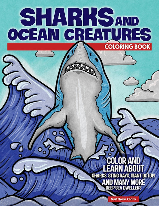 Sharks and Ocean Creatures Coloring Book
