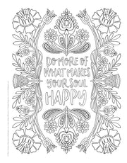 Happy Blossoms Coloring Book