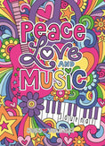 Load image into Gallery viewer, Notebook Doodles Peace Love and Music Guided Journal
