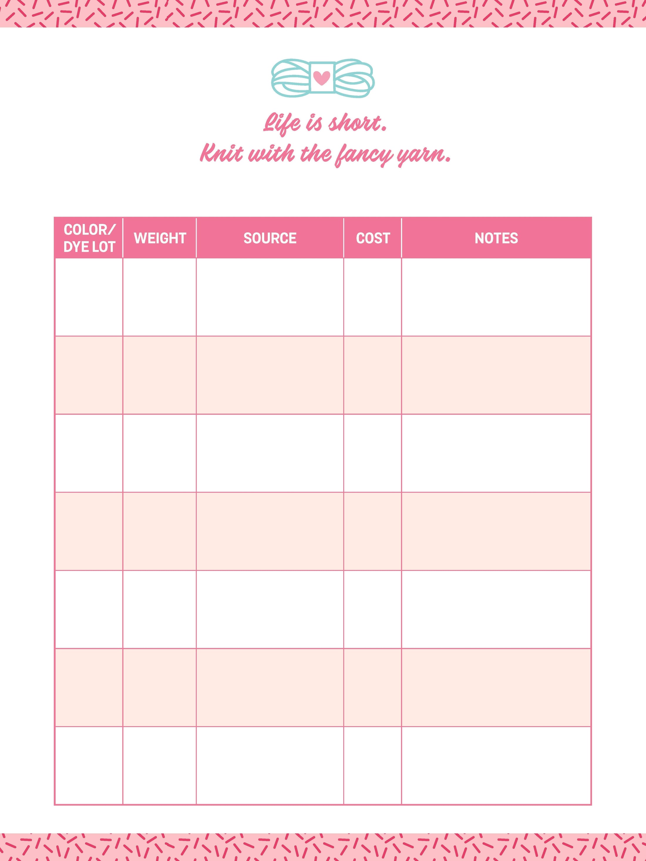 My Knitting Journal