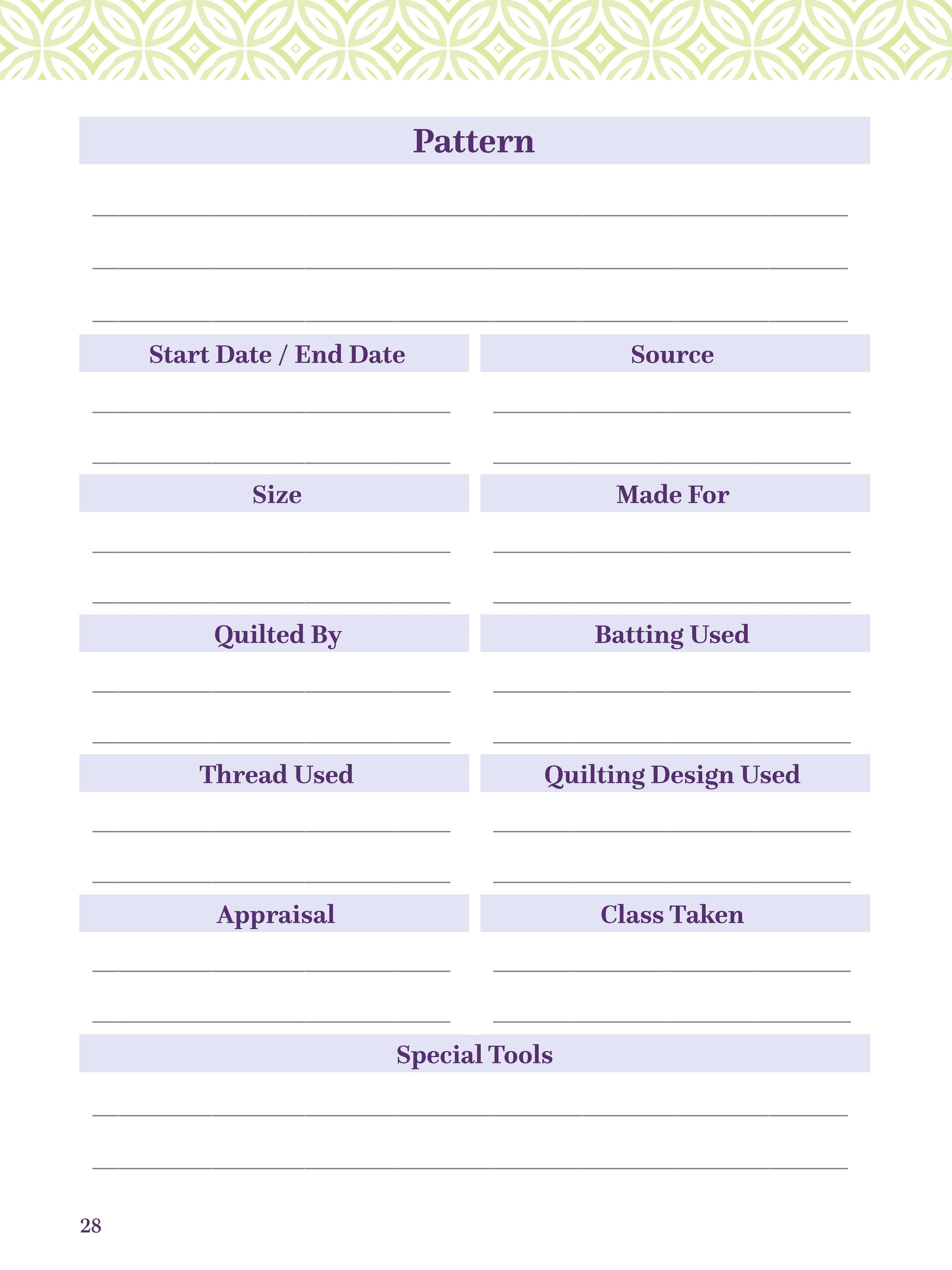 My Quilting Journal