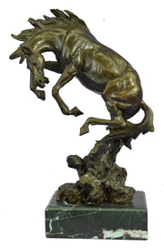 Large Art Deco Hot Cast Collectible Arabian Racing Horse Bronze Sculpture Figure