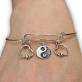 Load image into Gallery viewer, Heart and Paw Print Bracelet, Sterling Paws On My Heart Charm Bracelet
