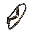 Load image into Gallery viewer, Black & Gold Zebra Print Italian Leather Harness
