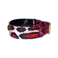 Load image into Gallery viewer, Fuchsia/Light Pink/Red & Black Snake Classic Collar
