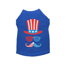 Uncle Sam Style Tee – Blue Patriotic Dog Shirt