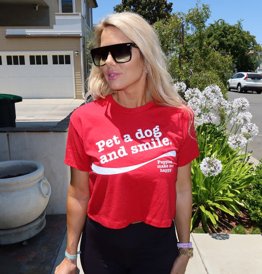 Pet A Dog And Smile | Crop Tee
