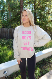 Good Boys Get Treats | Pink Font | Unisex Sweatshirt