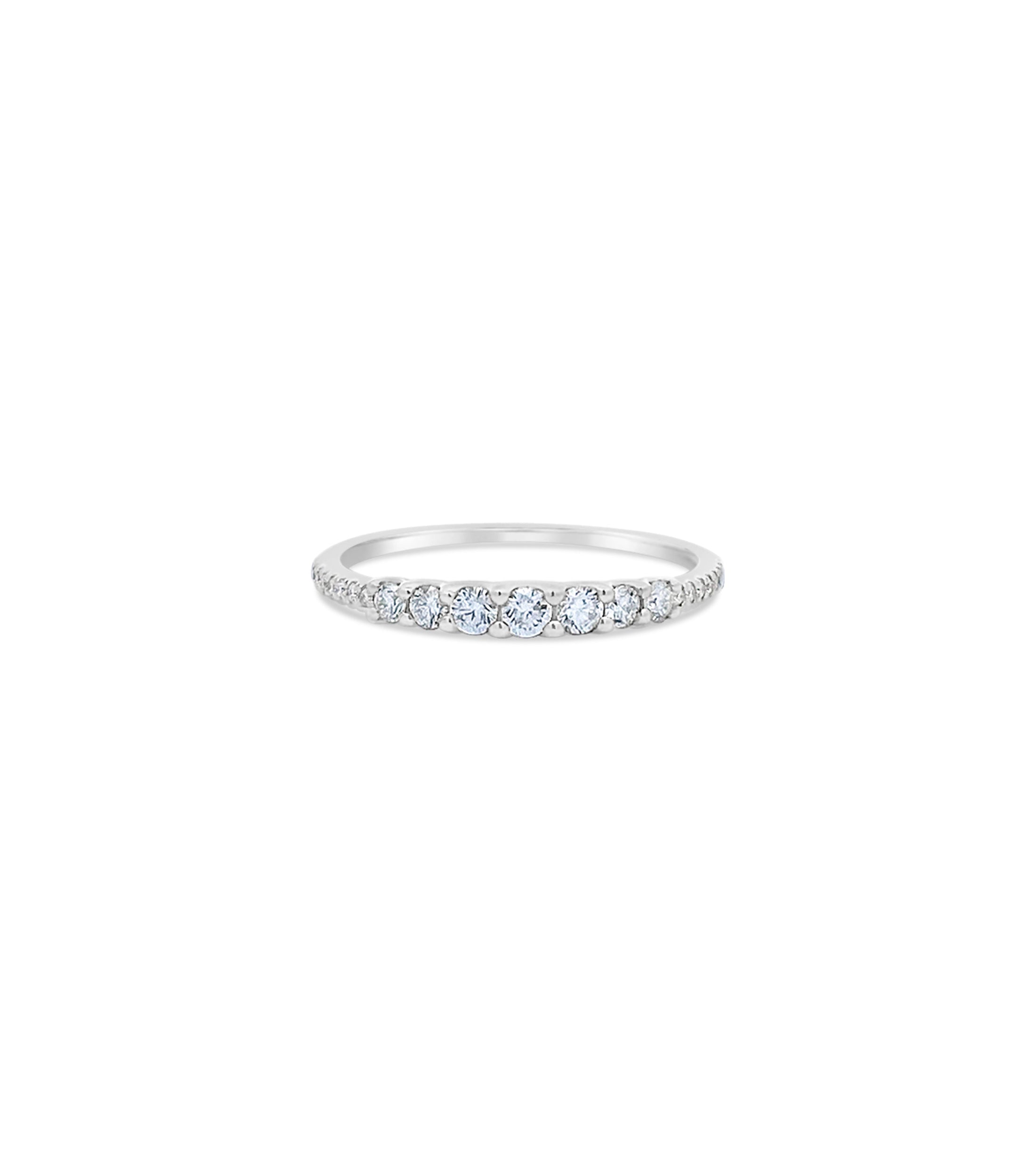 OLIVE & CHAIN Diamond Graduated Wedding Band - Yellow Gold, 6.0