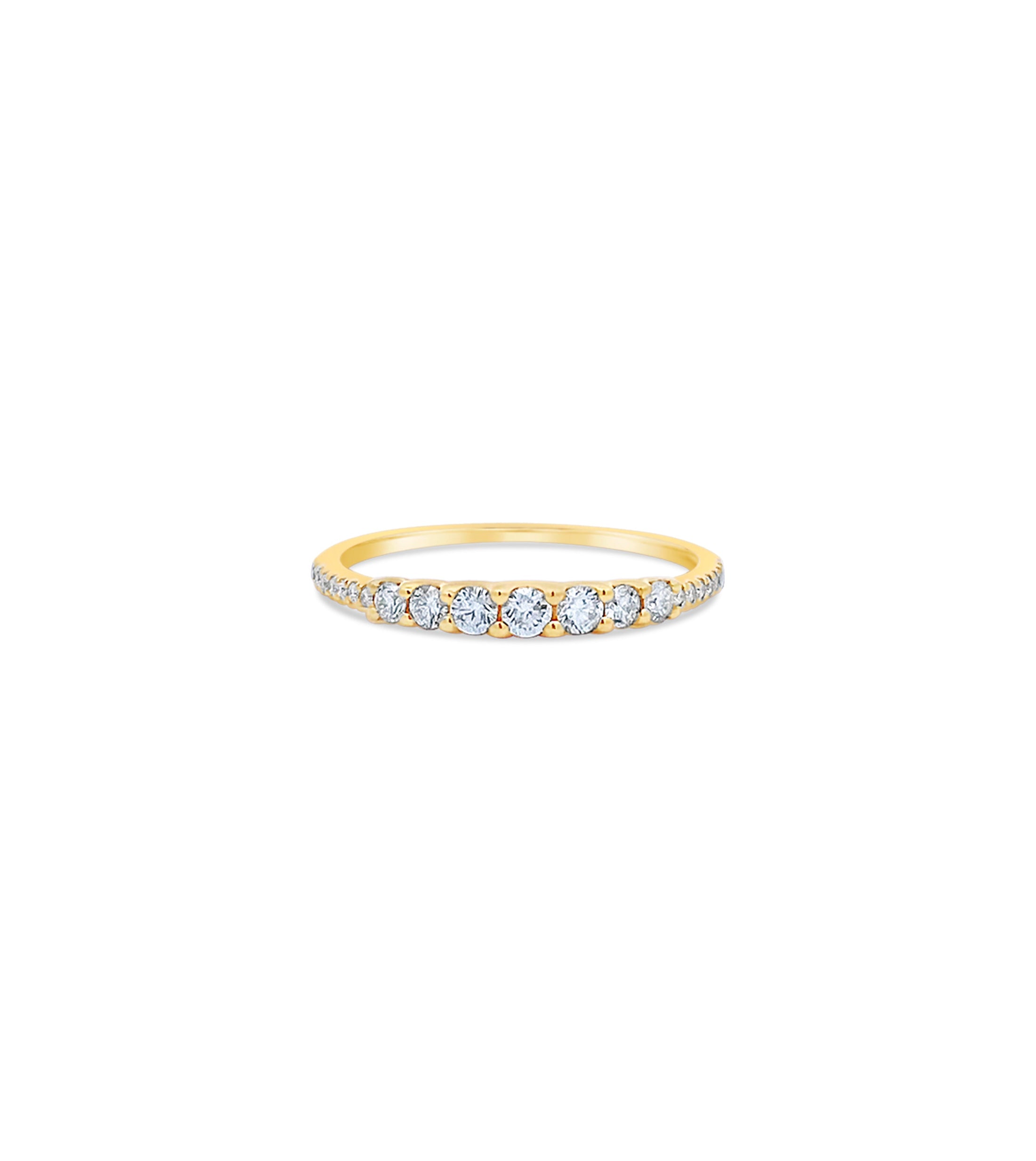 OLIVE & CHAIN Diamond Graduated Wedding Band - Yellow Gold, 5.5