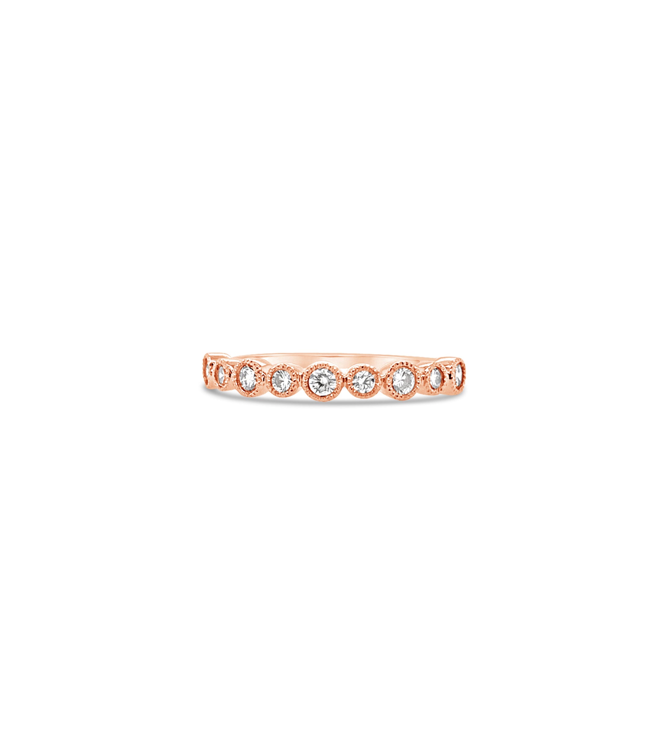 OLIVE & CHAIN Diamond Alternating Bezel Set Band - Yellow Gold, 6.0