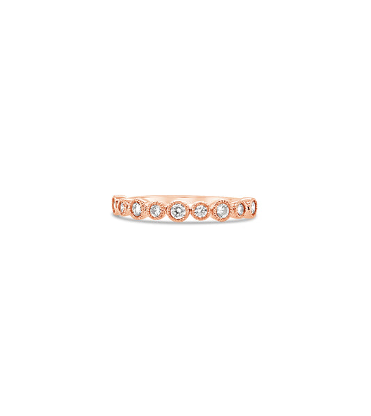 OLIVE & CHAIN Diamond Alternating Bezel Set Band - Yellow Gold, 6.0