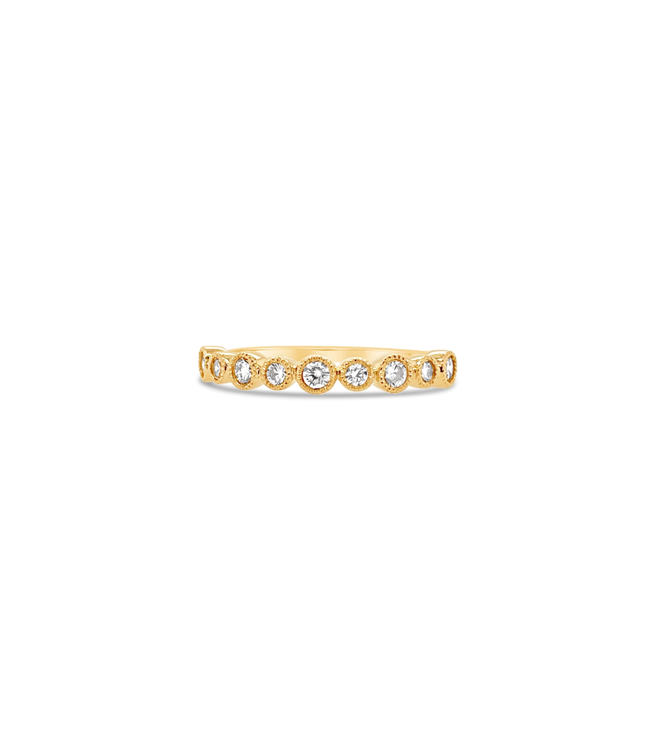 OLIVE & CHAIN Diamond Alternating Bezel Set Band - Yellow Gold, 5.0