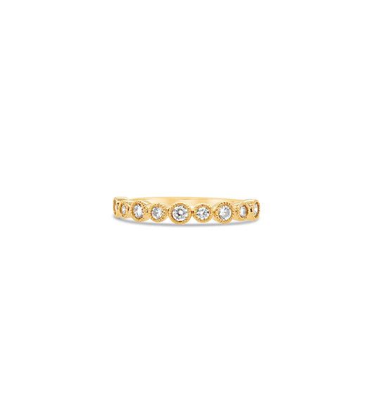 OLIVE & CHAIN Diamond Alternating Bezel Set Band - Yellow Gold, 5.0
