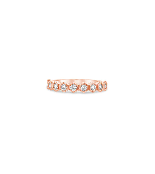 OLIVE & CHAIN Diamond Hexagon Set Band - Yellow Gold, 6.0