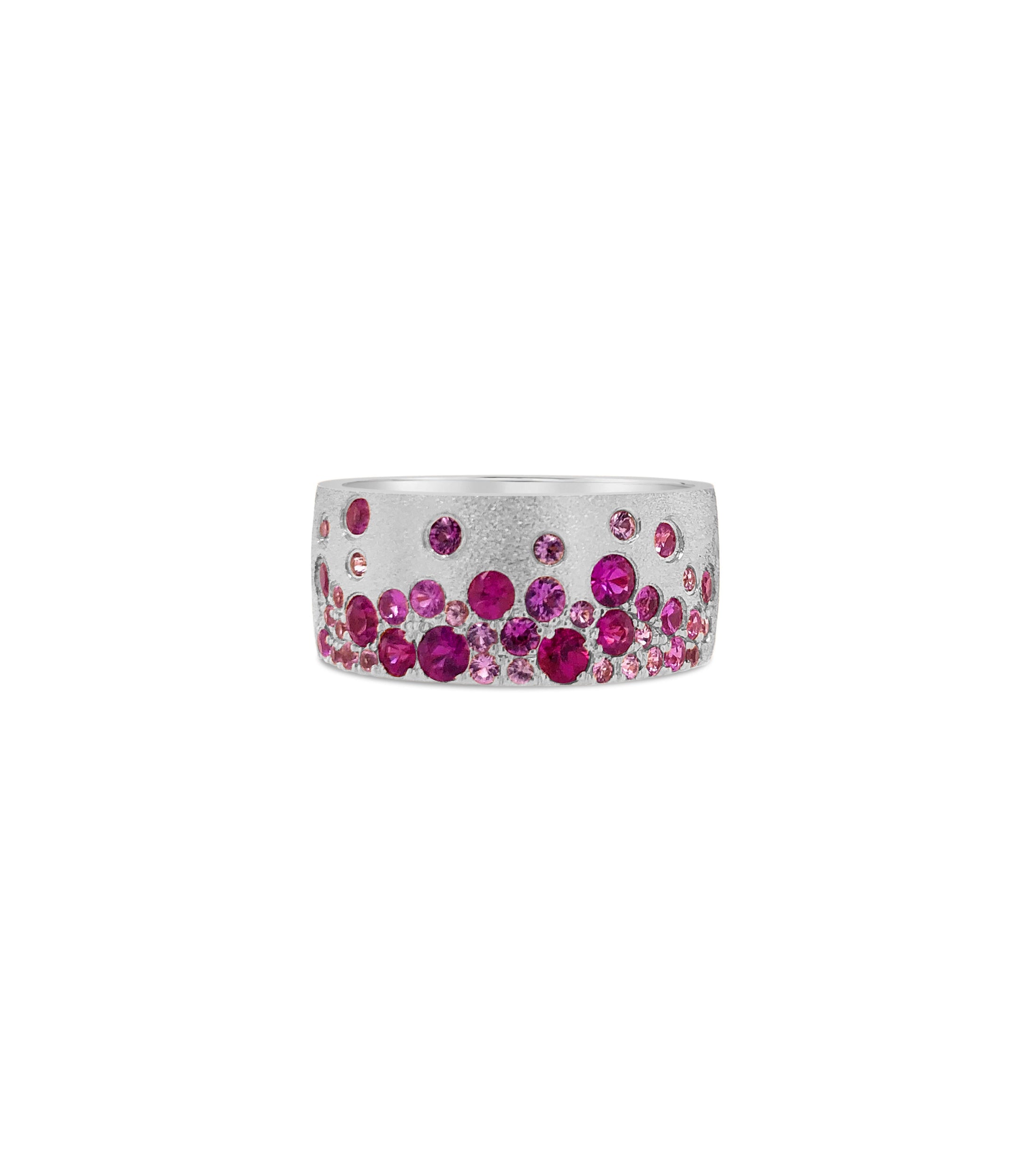 OLIVE & CHAIN Ruby & Pink Sapphire Celestial Cigar Band - Rose Gold, 5.5