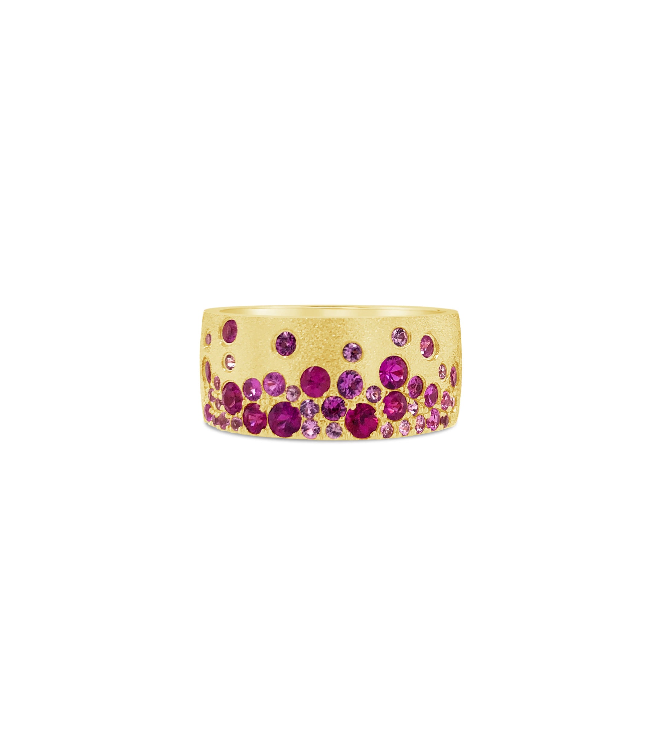OLIVE & CHAIN Ruby & Pink Sapphire Celestial Cigar Band - Rose Gold, 6.0