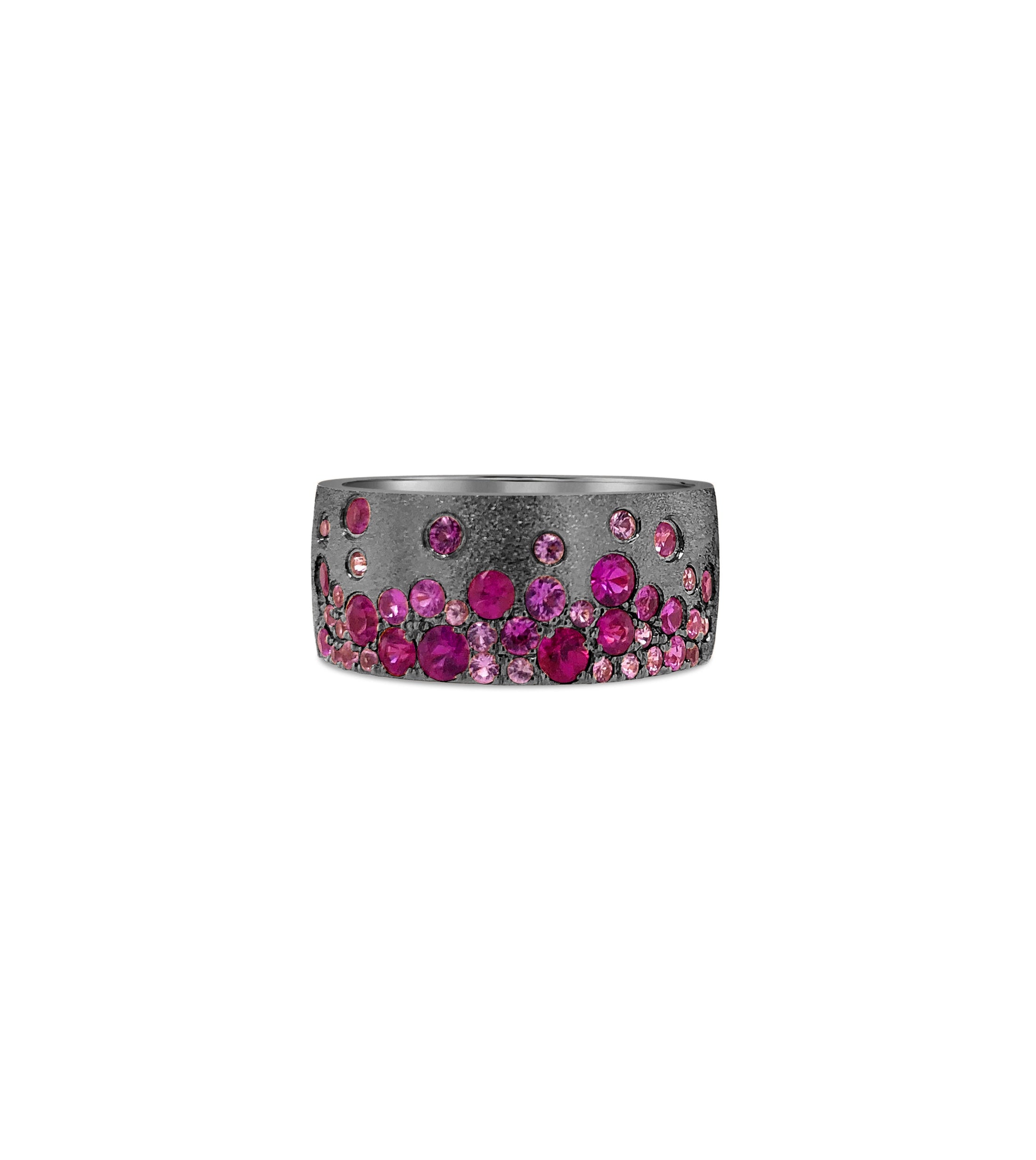 OLIVE & CHAIN Ruby & Pink Sapphire Celestial Cigar Band - Rose Gold, 6.5