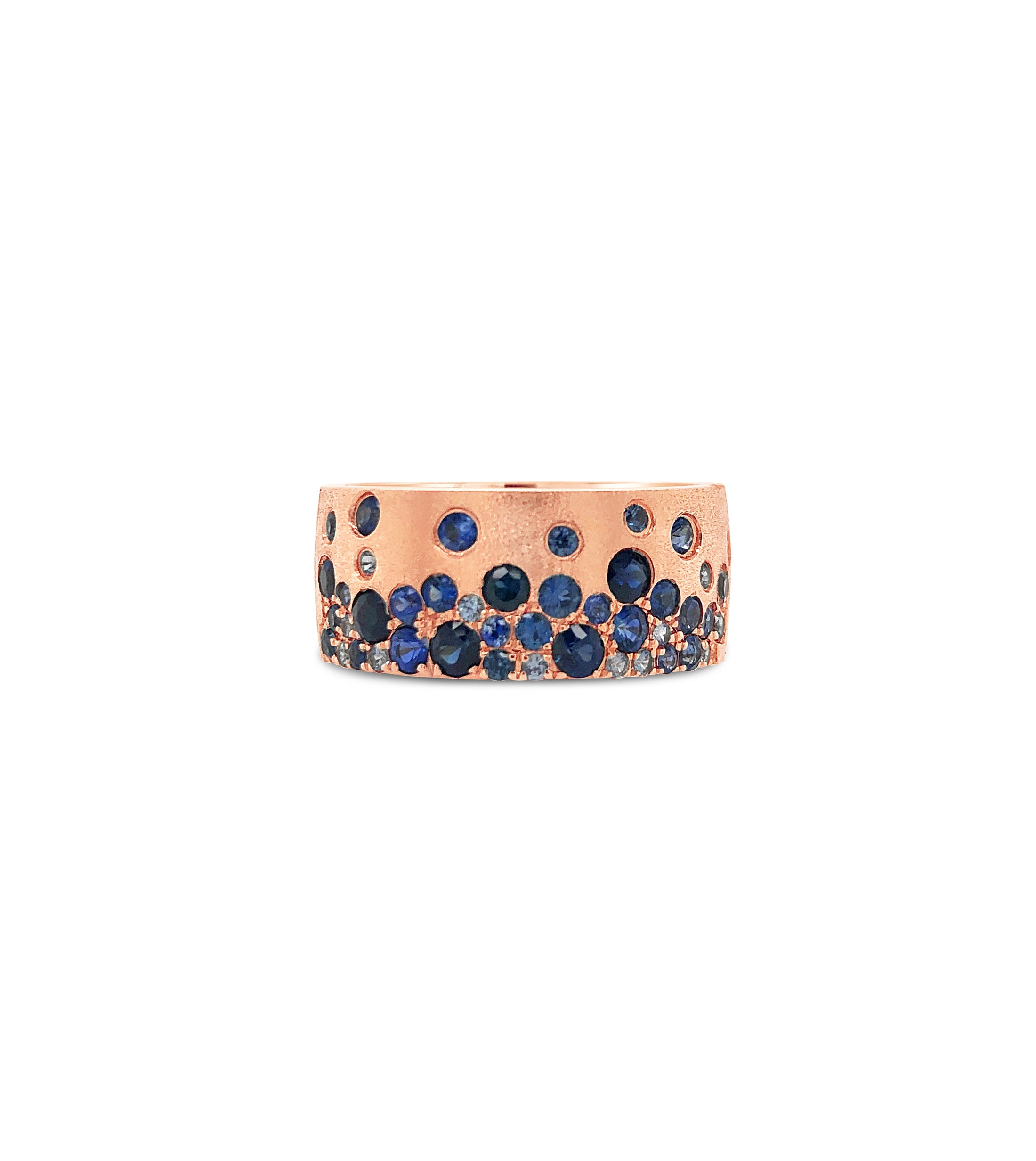OLIVE & CHAIN Sapphire Celestial Cigar Band - White Gold, 6.0
