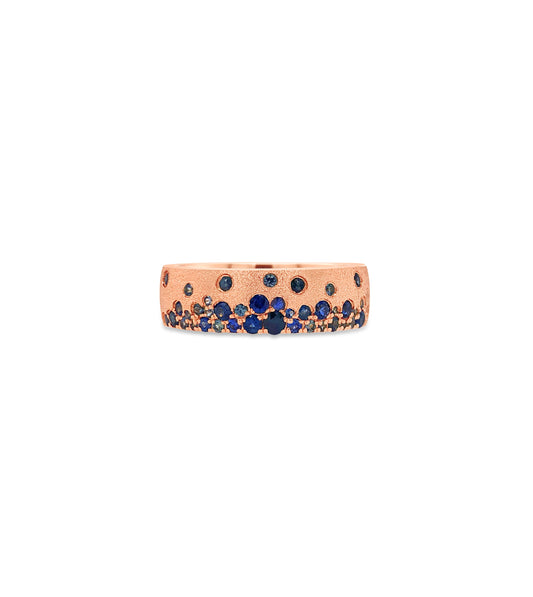 OLIVE & CHAIN Sapphire Celestial Mini Cigar Band - White Gold, 6.0