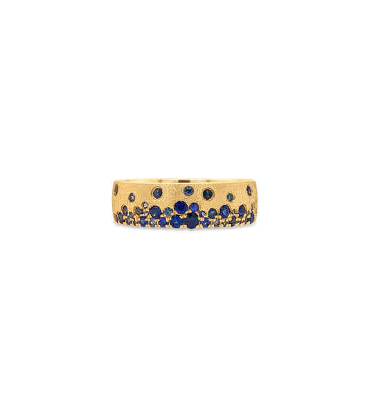OLIVE & CHAIN Sapphire Celestial Mini Cigar Band - White Gold, 5.5