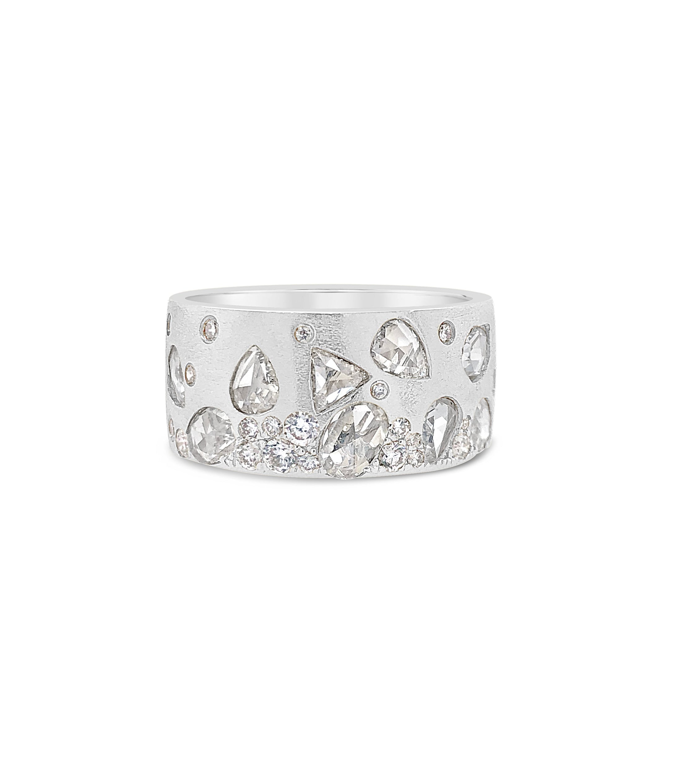 OLIVE & CHAIN Rose Cut Diamond Celestial Band - Yellow Gold, 5.5