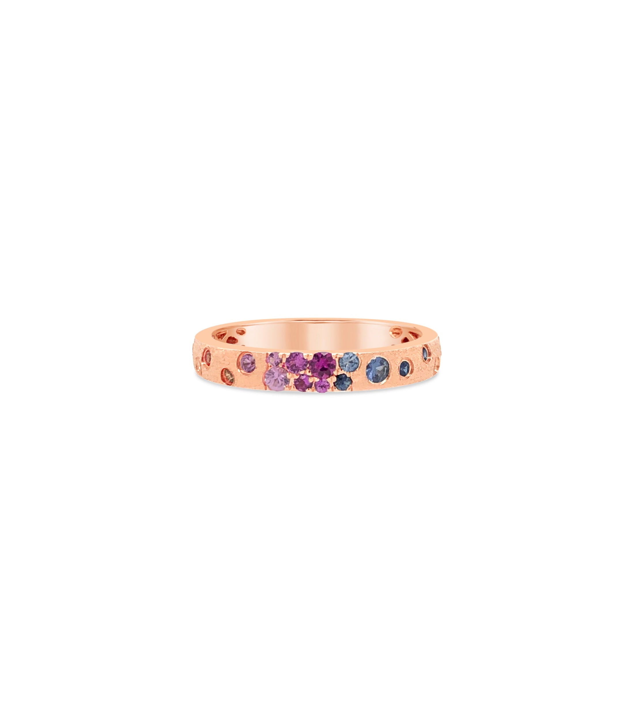OLIVE & CHAIN Rainbow Celestial Petite Band - Yellow Gold, 6.0