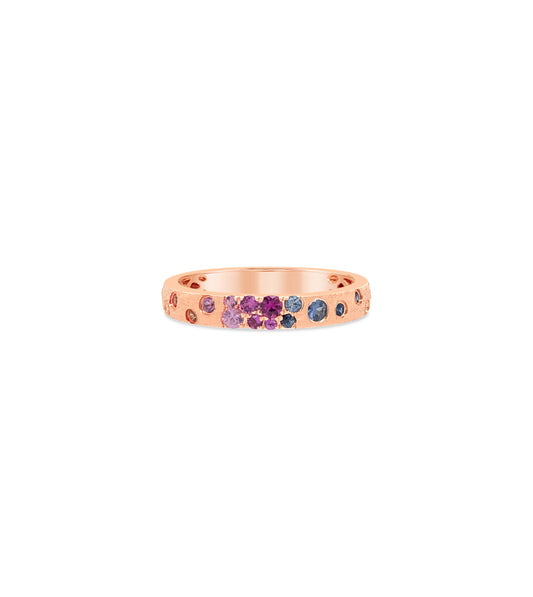 OLIVE & CHAIN Rainbow Celestial Petite Band - Yellow Gold, 6.0