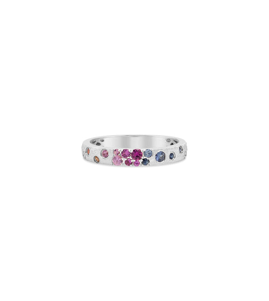 OLIVE & CHAIN Rainbow Celestial Petite Band - Yellow Gold, 5.5