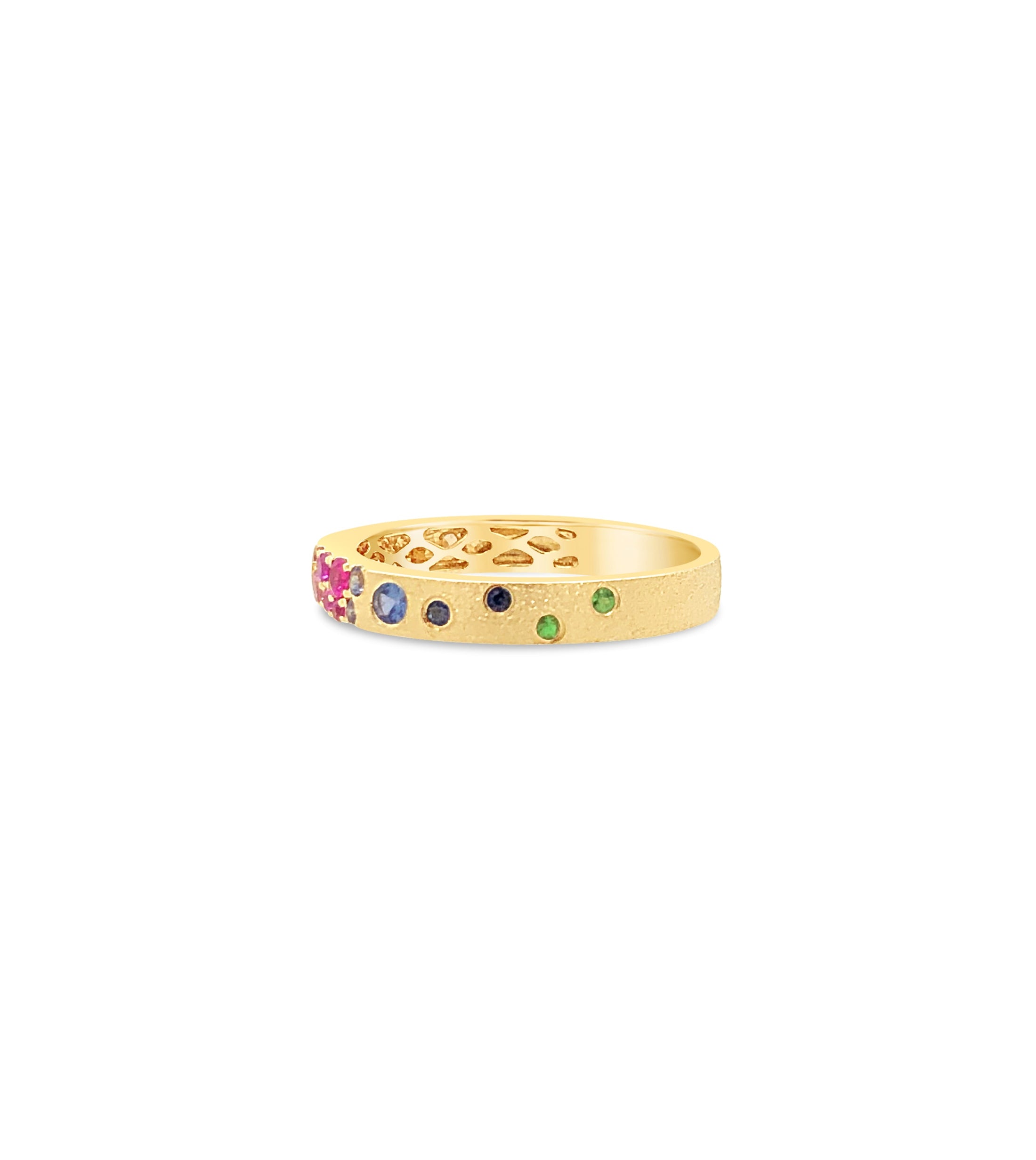 OLIVE & CHAIN Rainbow Celestial Petite Band - Yellow Gold, 7.0