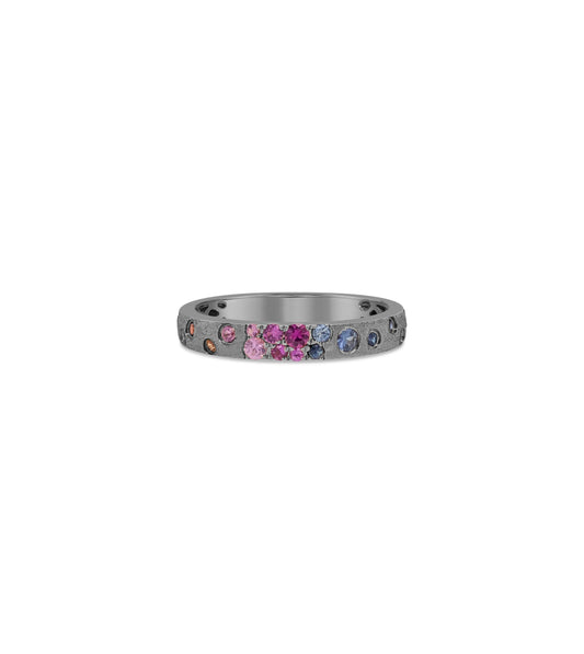OLIVE & CHAIN Rainbow Celestial Petite Band - Yellow Gold, 6.5