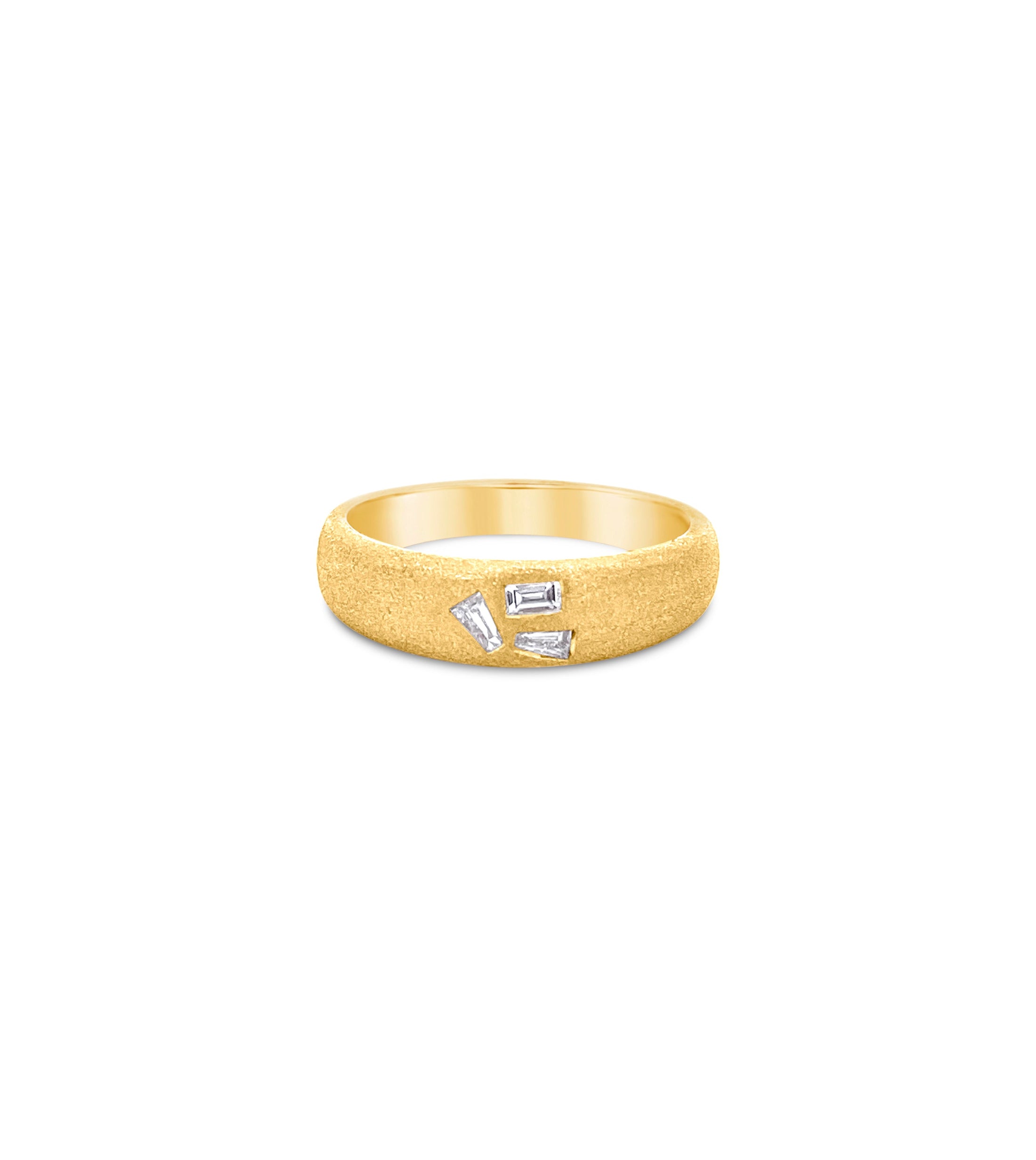 OLIVE & CHAIN Diamond Baguette Cluster Signet Ring - Yellow Gold, 5.0