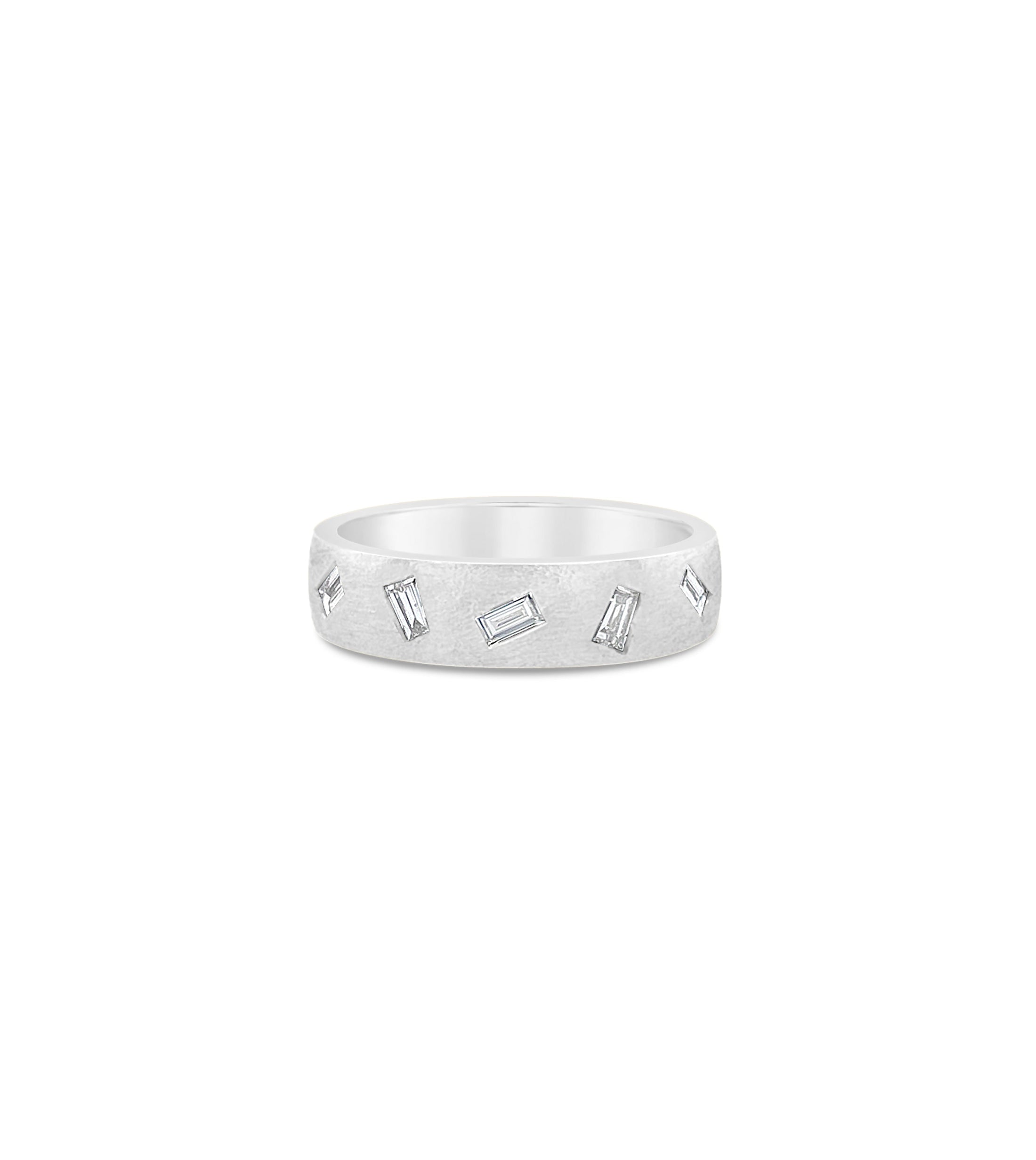 OLIVE & CHAIN Diamond Baguette Celestial Band - Yellow gold, 5.5