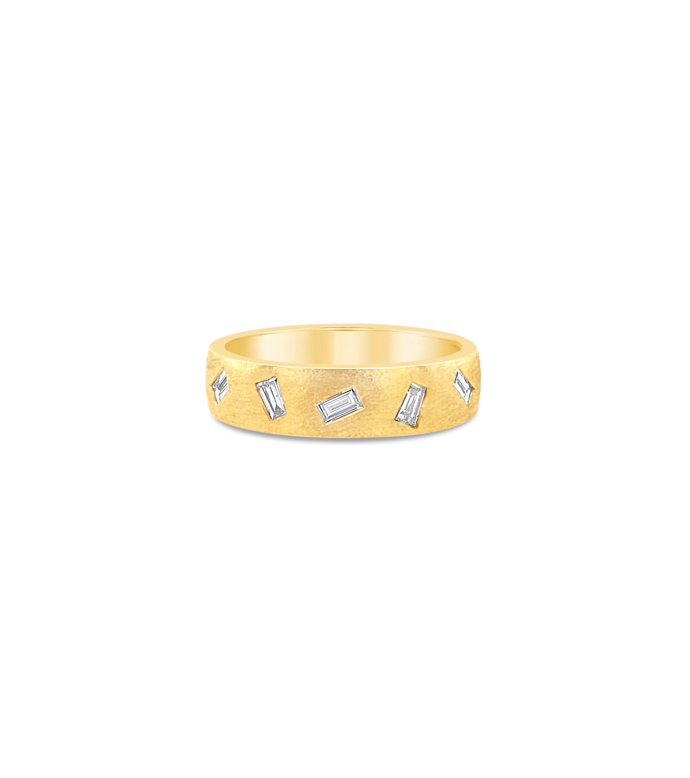 OLIVE & CHAIN Diamond Baguette Celestial Band - Yellow gold, 5.0