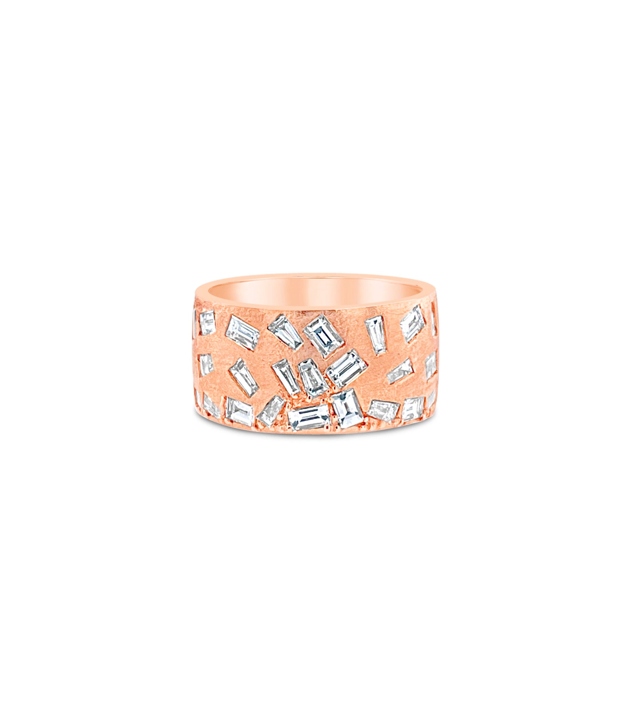 OLIVE & CHAIN Diamond Baguette Celestial Cigar Band - Yellow Gold, 6.0