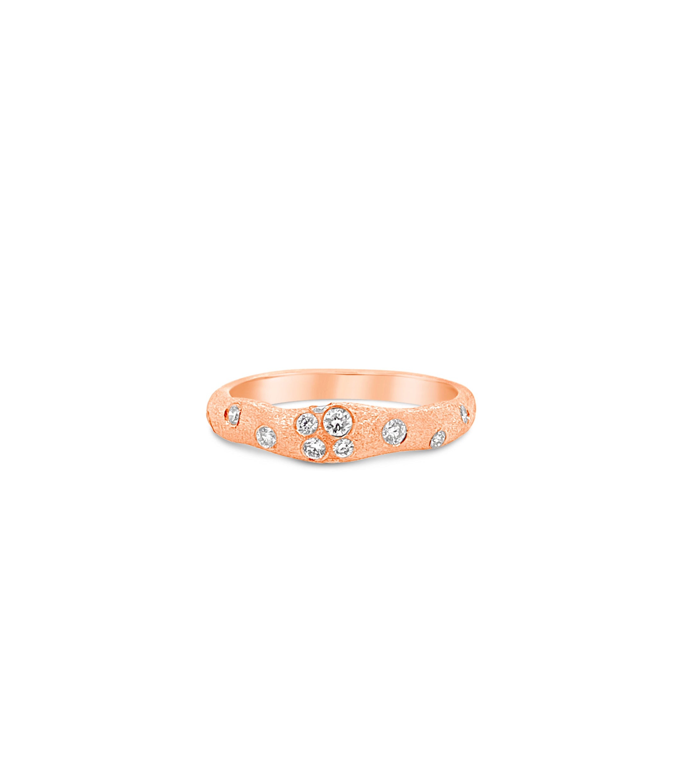 OLIVE & CHAIN Diamond Celestial Petite Artisan Band - Yellow Gold, 6.0