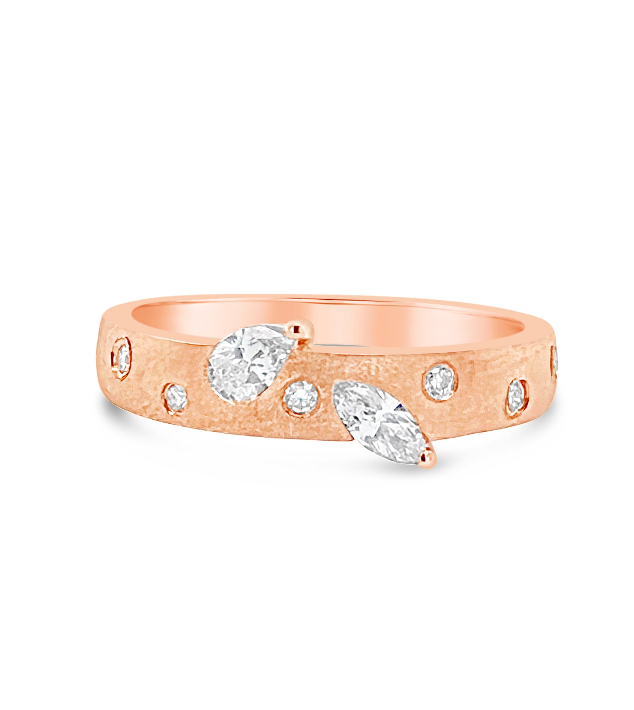 OLIVE & CHAIN Diamond Celestial Protruding Band - Yellow Gold, 6.0