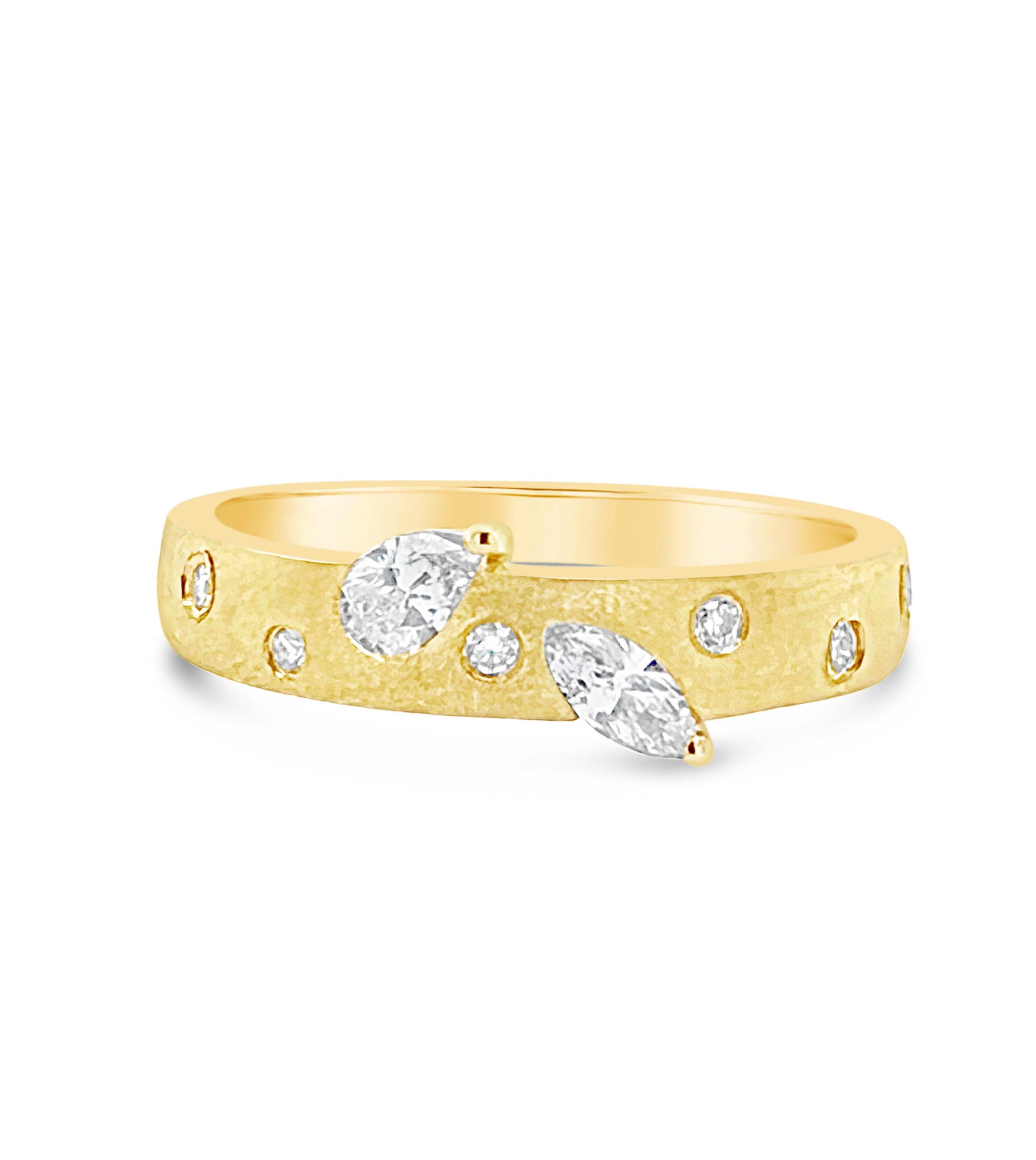 OLIVE & CHAIN Diamond Celestial Protruding Band - Yellow Gold, 5.0