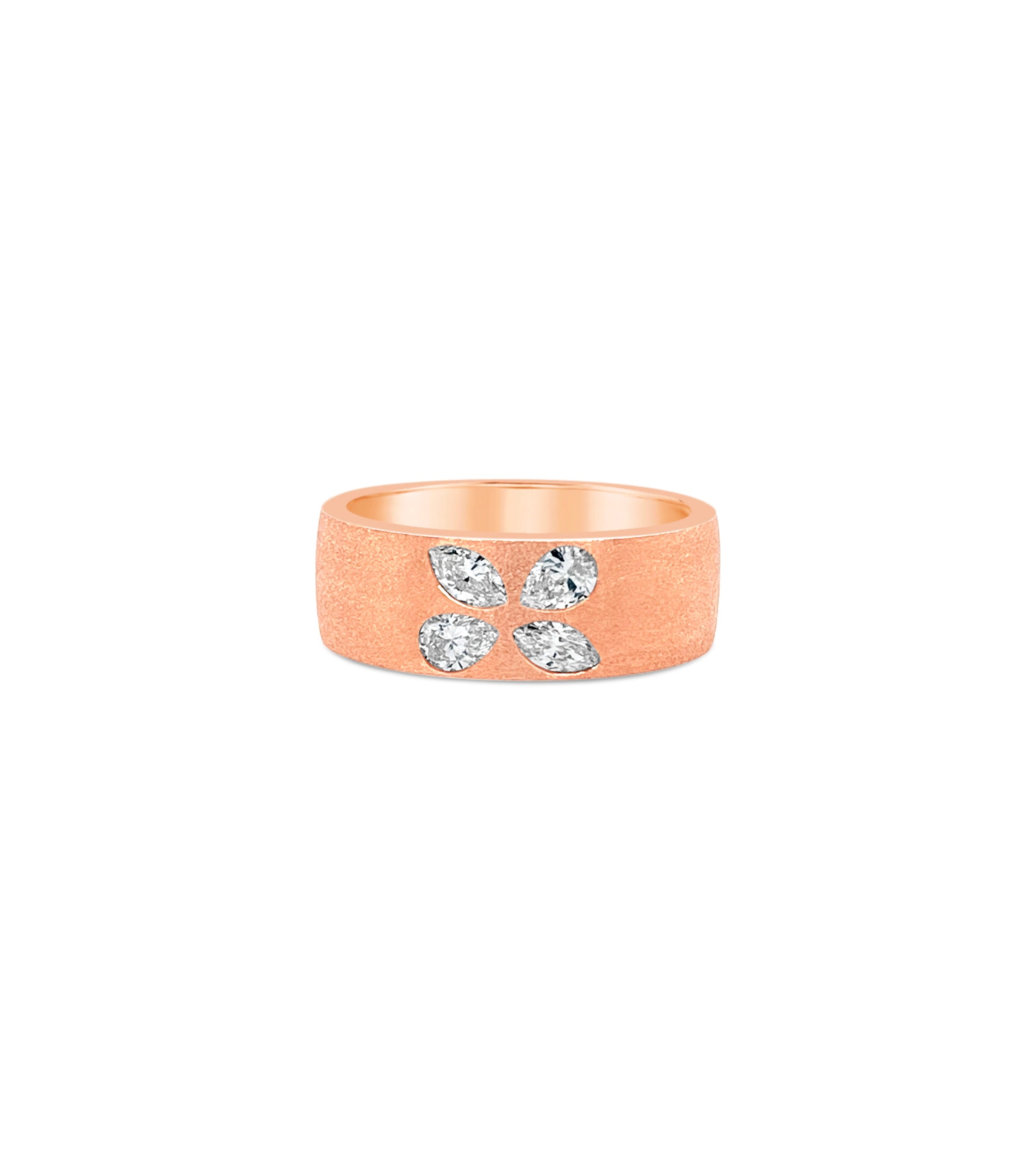 OLIVE & CHAIN Diamond Pear and Marquise Celestial Cigar Band - Yellow Gold, 6.0
