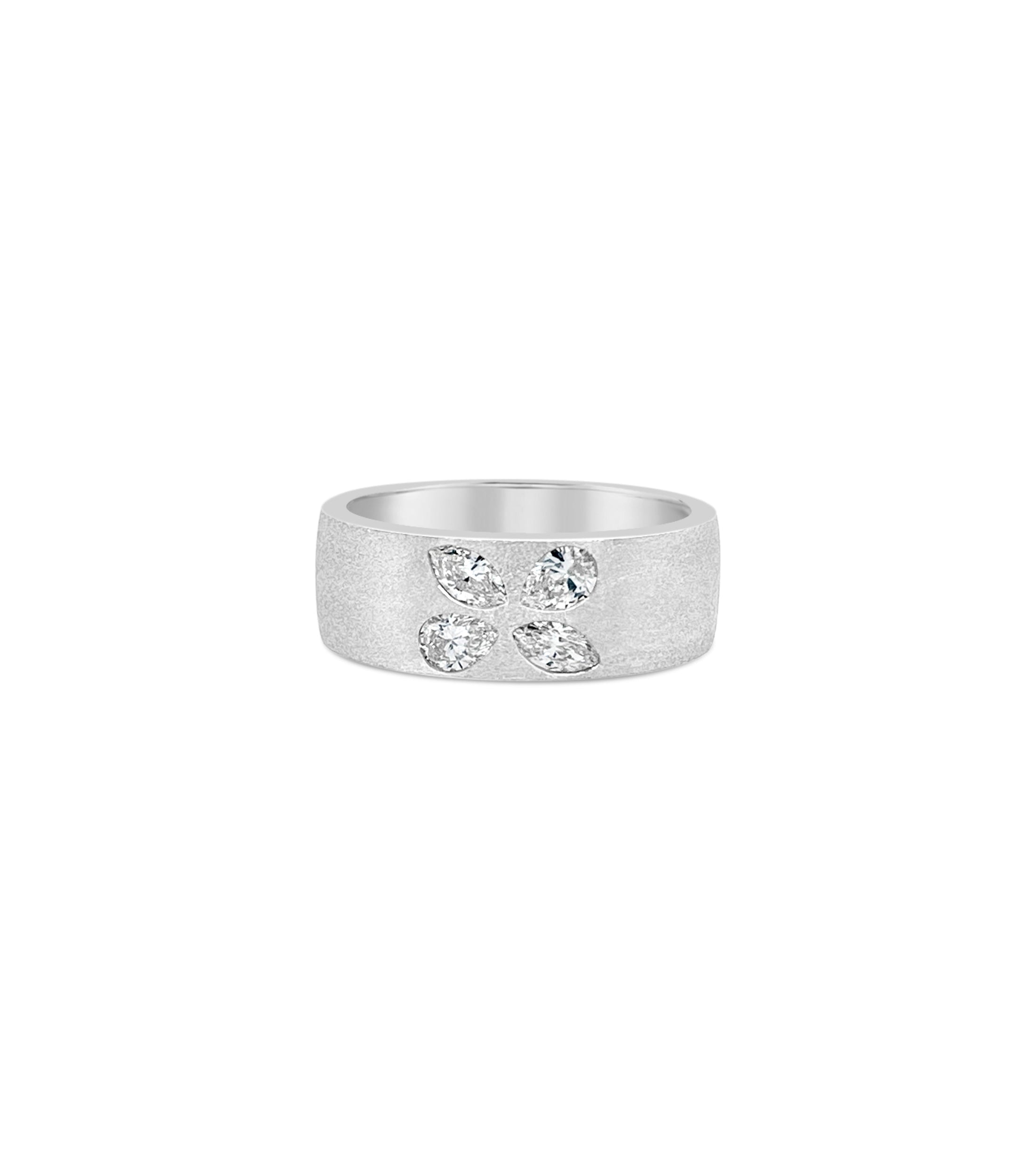 OLIVE & CHAIN Diamond Pear and Marquise Celestial Cigar Band - Yellow Gold, 5.5