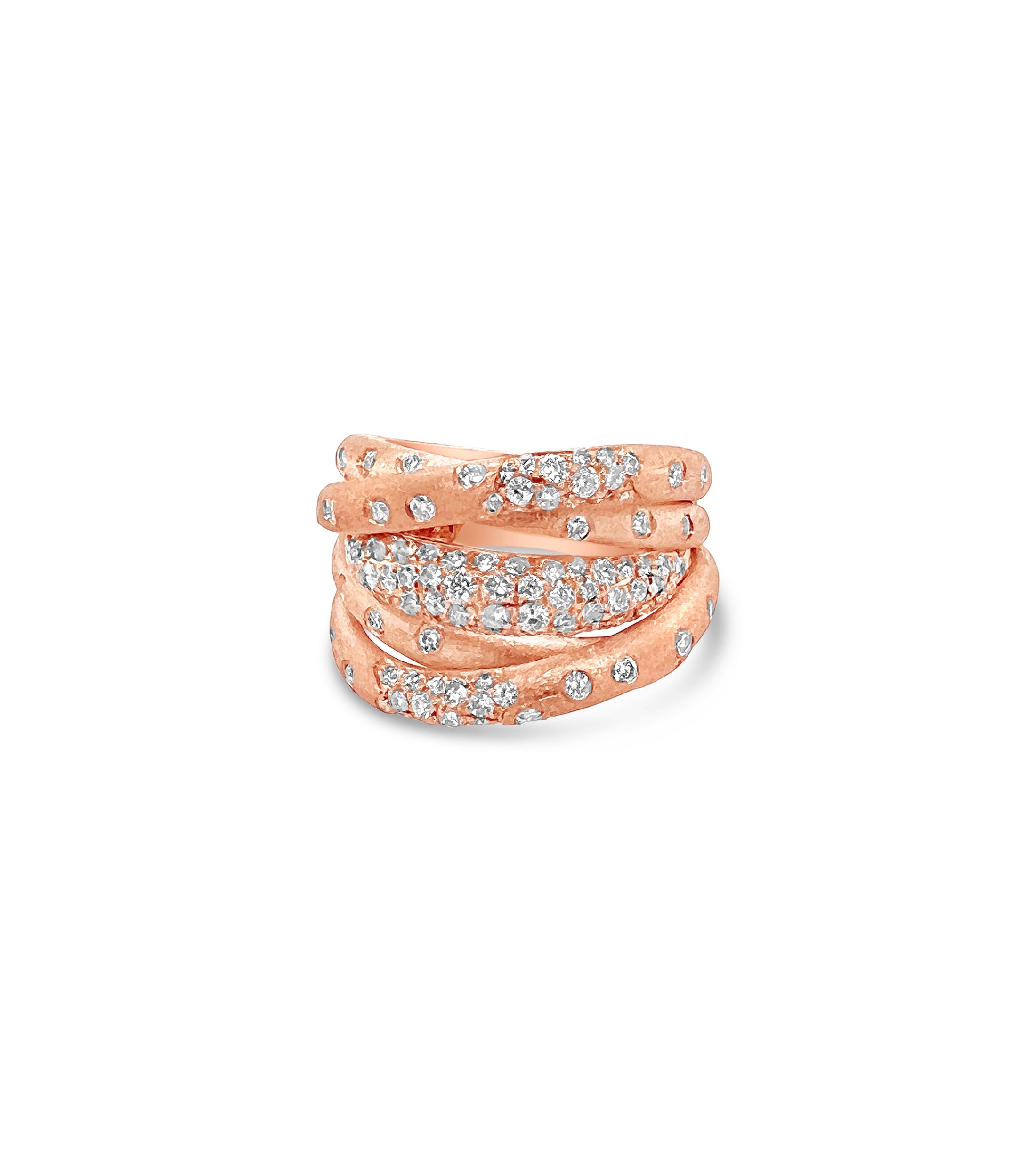OLIVE & CHAIN Diamond Celestial Crossover Ring - Yellow Gold, 6.5