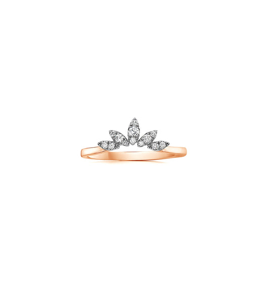OLIVE & CHAIN Diamond Marquise Chevron Ring - White Gold, 6.0