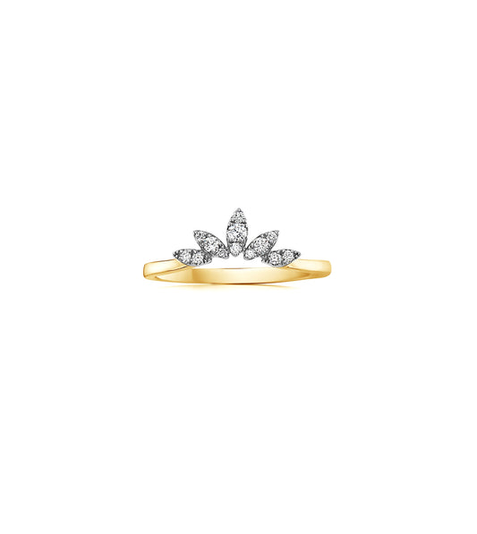 OLIVE & CHAIN Diamond Marquise Chevron Ring - White Gold, 5.5