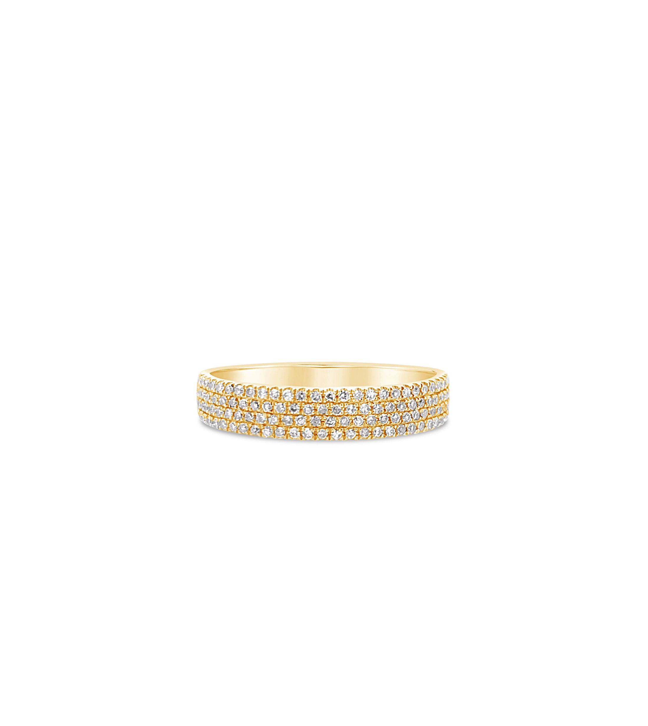OLIVE & CHAIN Diamond Cigar Band - Yellow Gold, 2mm, 5.0