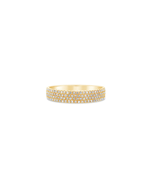 OLIVE & CHAIN Diamond Cigar Band - Yellow Gold, 2mm, 5.0