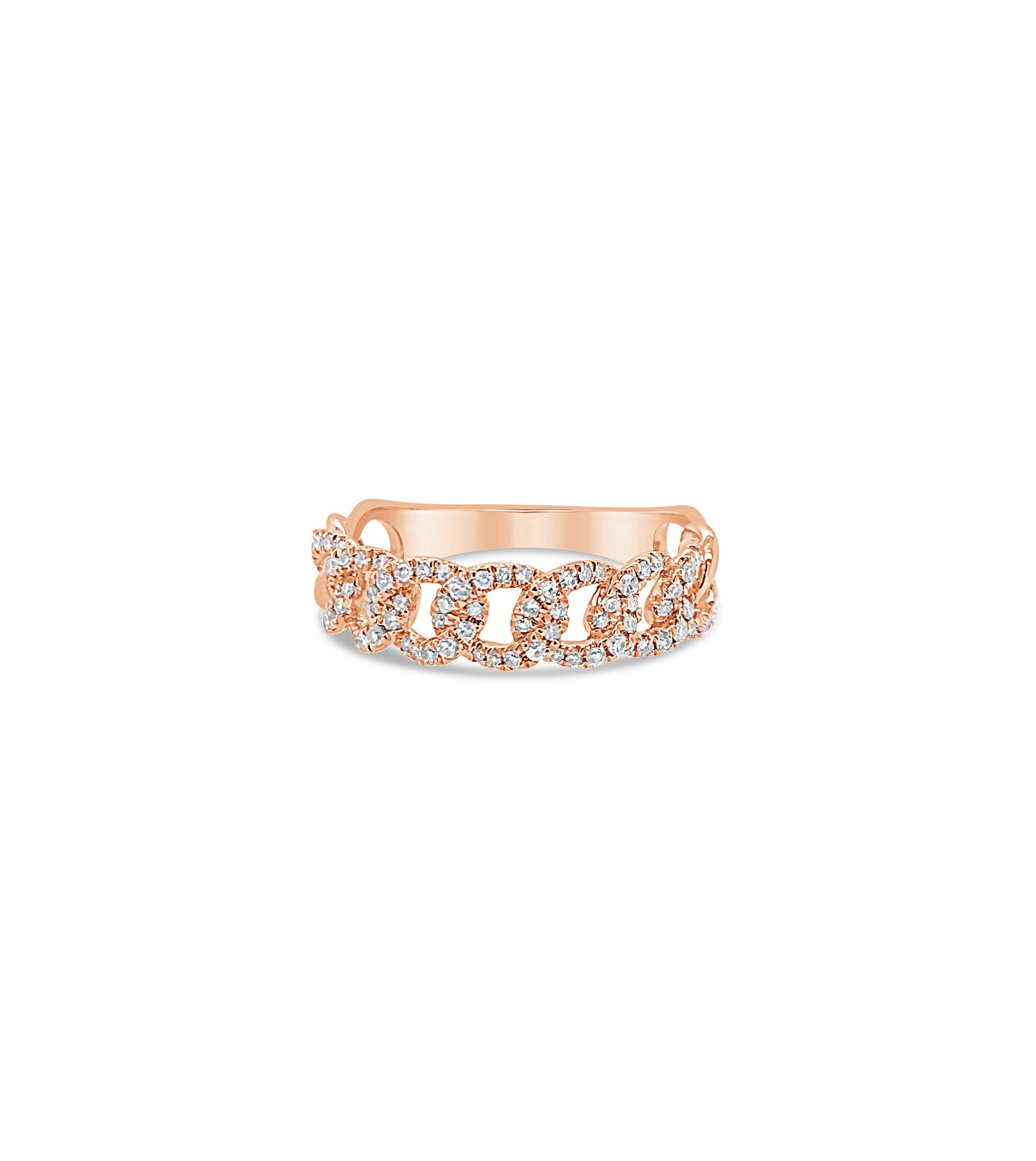 OLIVE & CHAIN Diamond Cuban Link Ring - Yellow Gold, 6.0