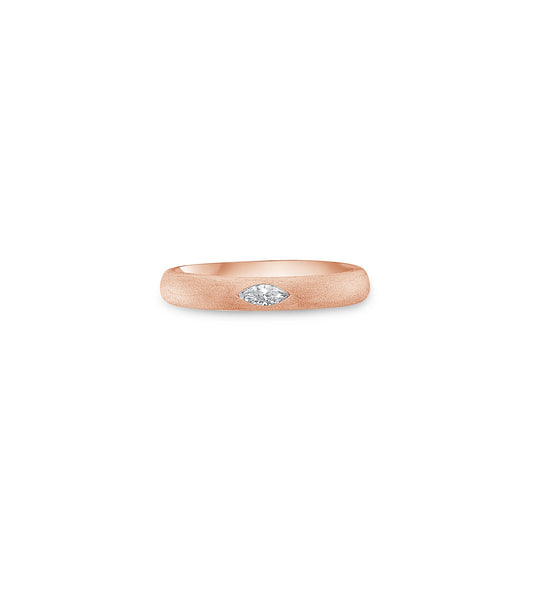 OLIVE & CHAIN Diamond Marquise Flush Band - Yellow Gold, 6.0