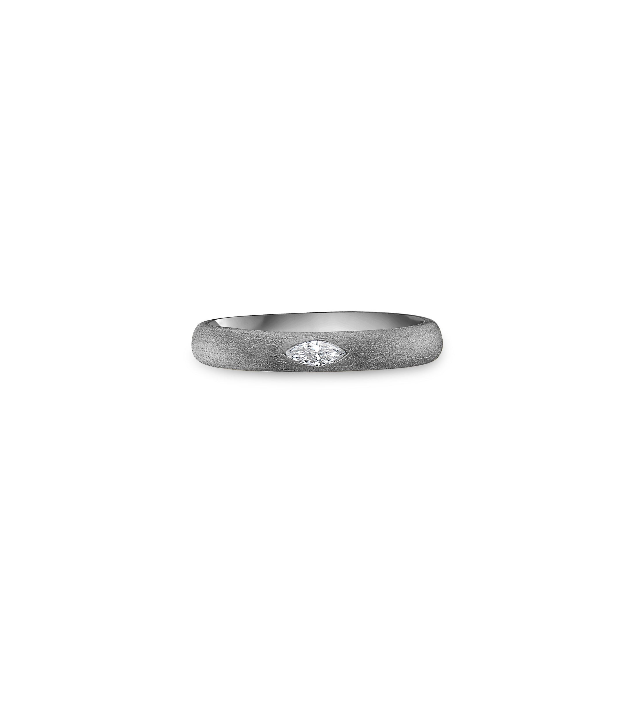 OLIVE & CHAIN Diamond Marquise Flush Band - Yellow Gold, 6.5