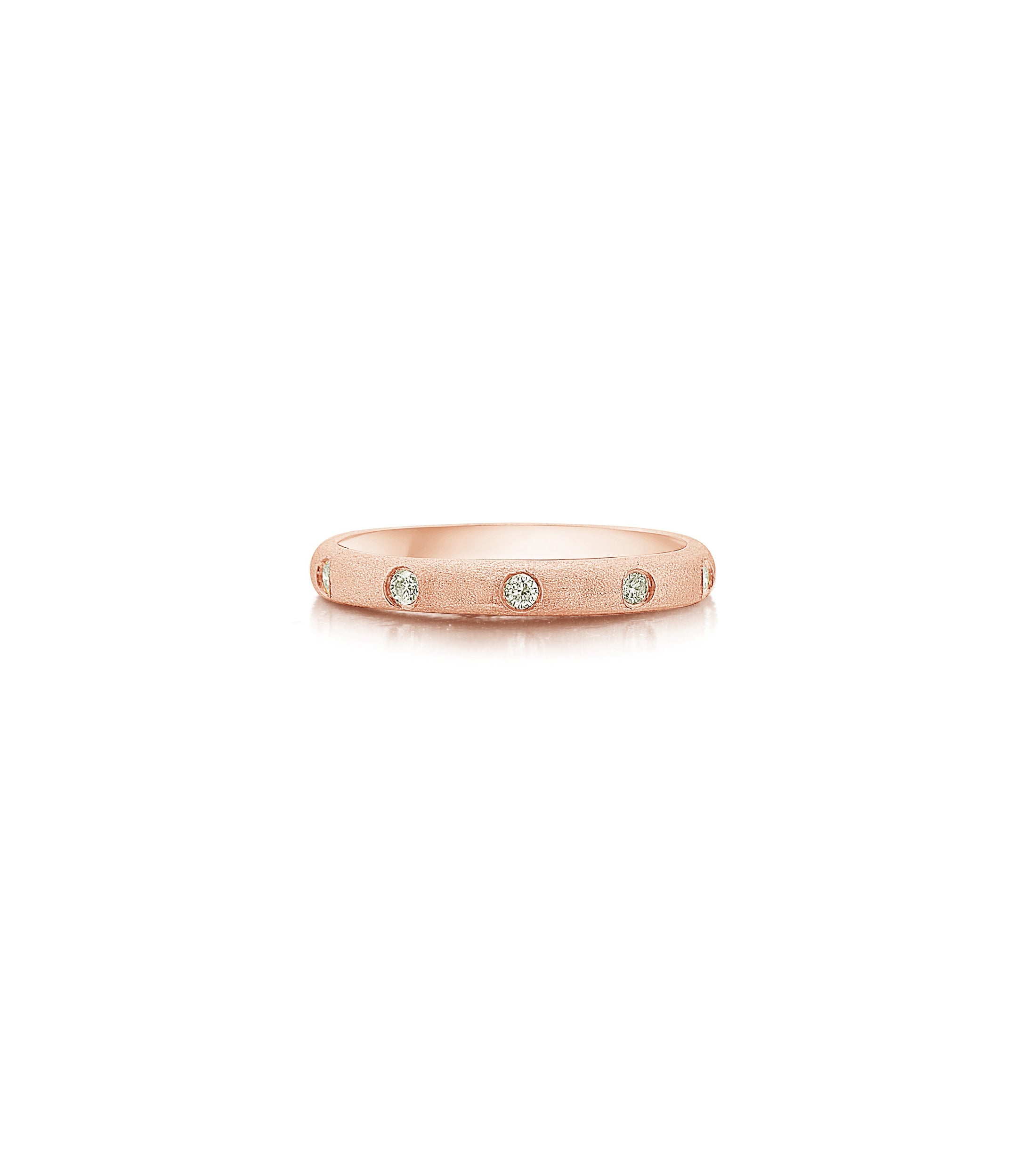 OLIVE & CHAIN Diamond 5 Stone Flush Band - Yellow Gold, 6.0